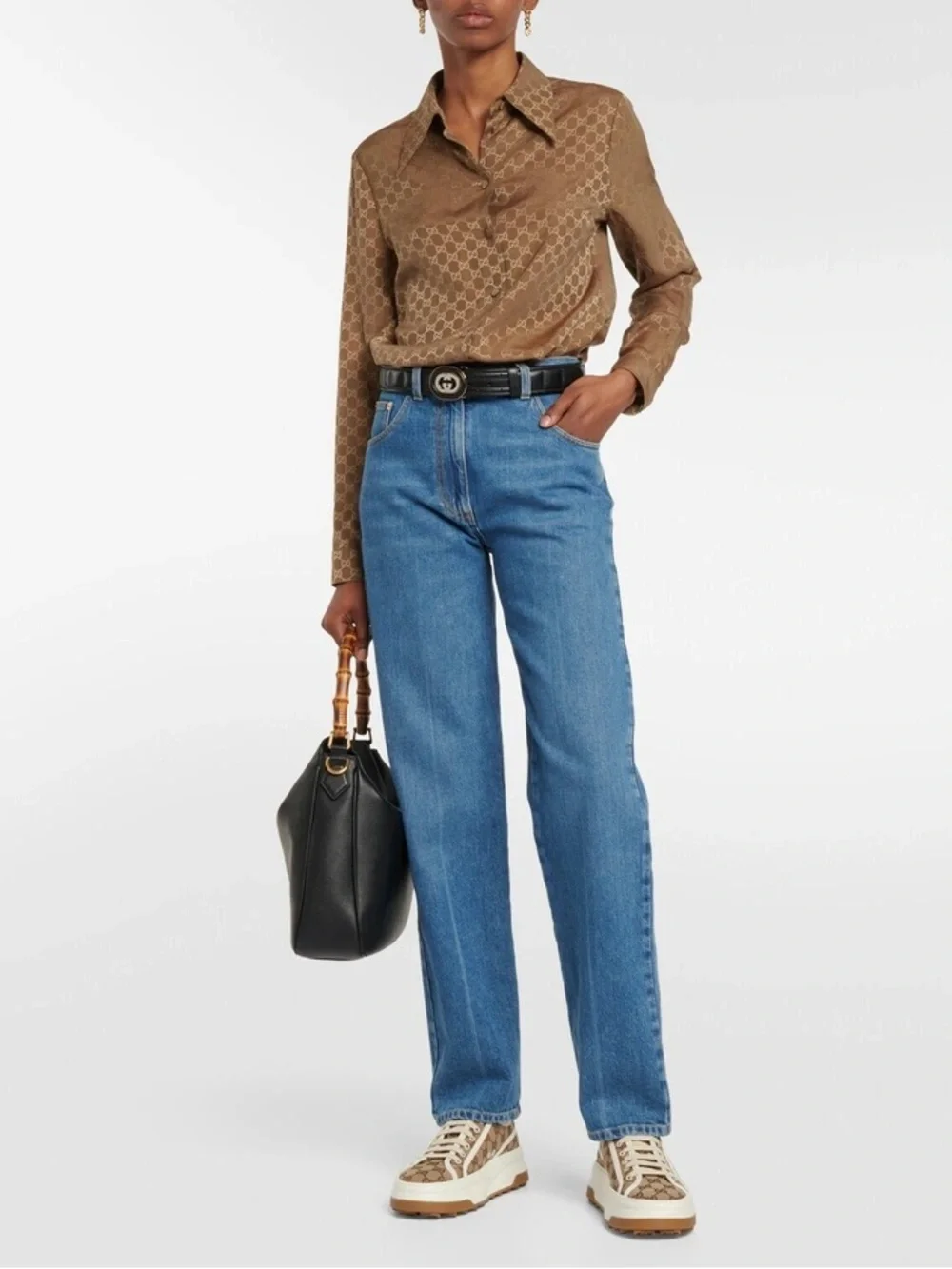 GUCCI GG Canvas Low-Top Platform Sneakers Women’s US 7.5 Tennis Track Style - Picture 2 of 13